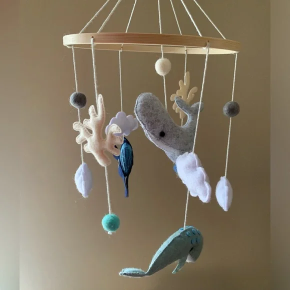 Ocean-Themed Mobile with Whales and Sea Creatures - Picture 2 of 3